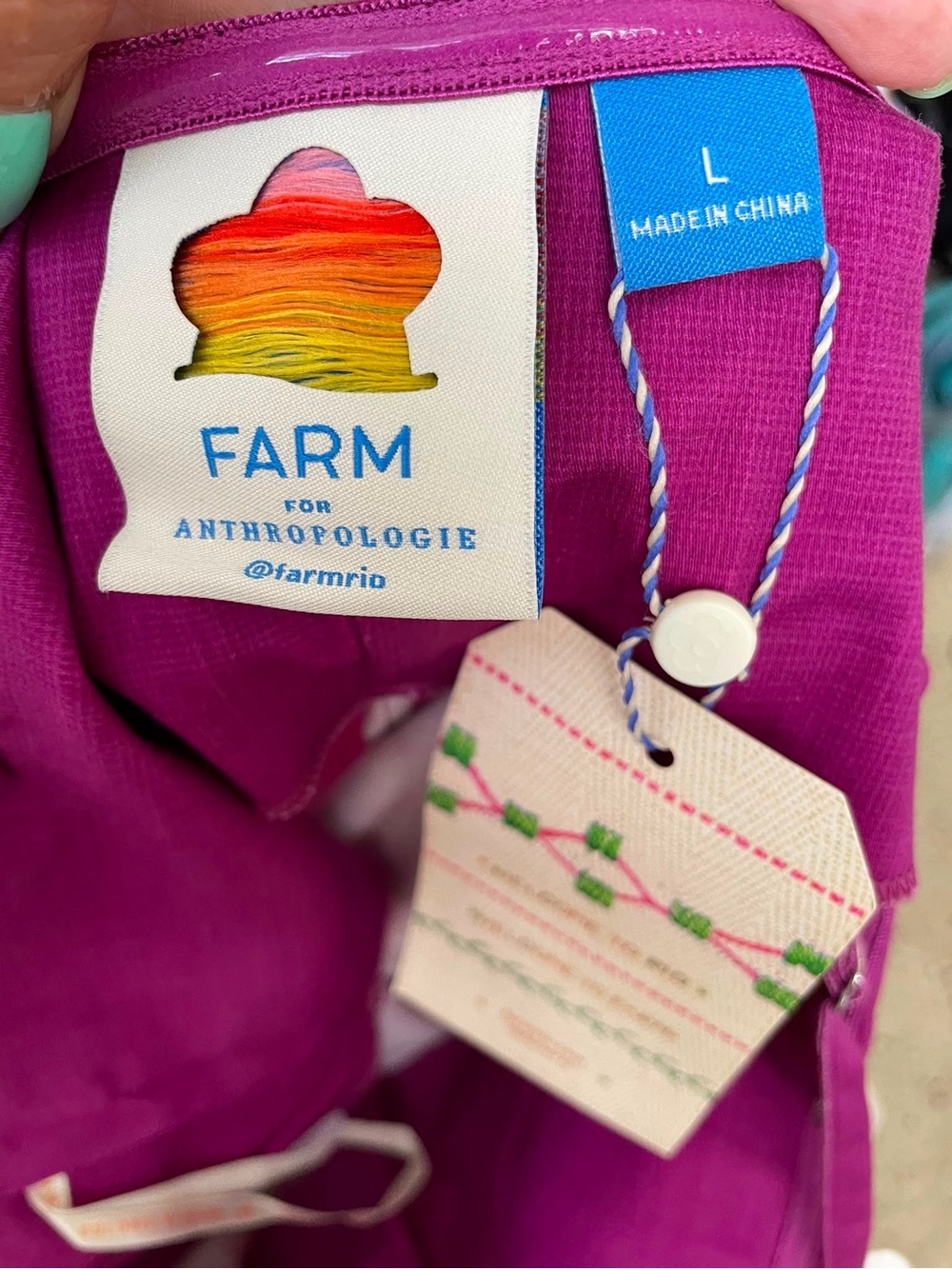 FARM Rio Magenta Tank Dress with Rainbow Logo NWT - Picture 3 of 7